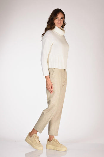 Maglia Collo Alto Bianco Donna - 4