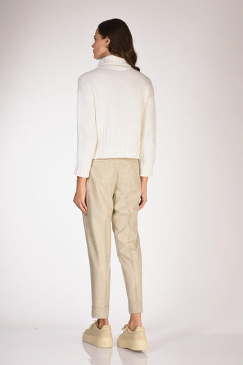 Maglia Collo Alto Bianco Donna - 5