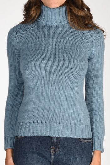 Maglia Collo Alto Azzurro Donna - 3