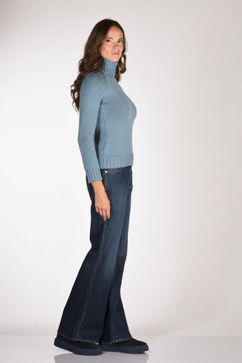 Maglia Collo Alto Azzurro Donna - 4