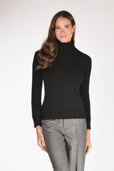 Maglia Collo Alto Nero Donna