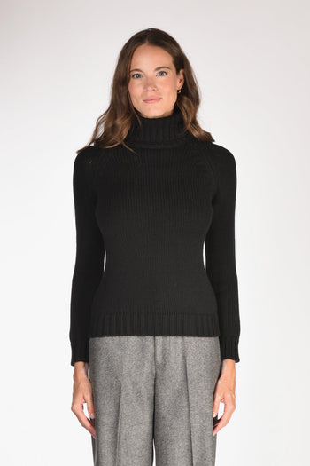 Maglia Collo Alto Nero Donna - 2