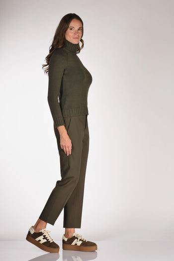 Maglia Collo Alto Verde Scuro Donna - 4