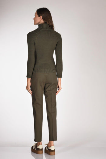 Maglia Collo Alto Verde Scuro Donna - 5