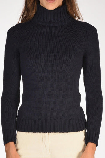 Maglia Collo Alto Blu Donna - 3