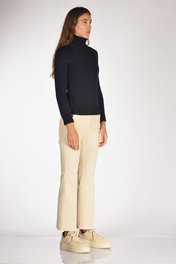 Maglia Collo Alto Blu Donna - 4