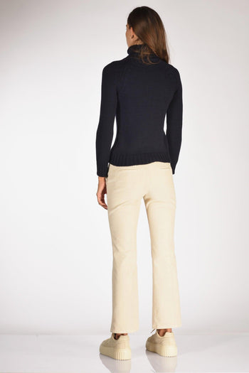 Maglia Collo Alto Blu Donna - 5