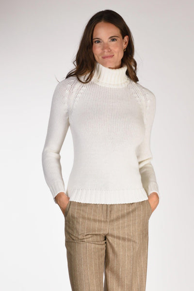 Maglia Collo Alto Bianco Donna