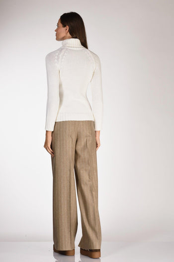 Maglia Collo Alto Bianco Donna - 5