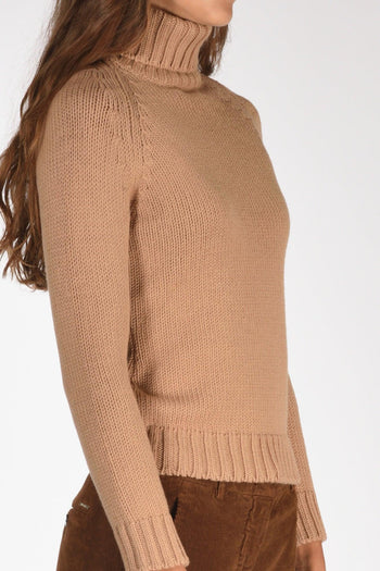 Maglia Collo Alto Beige Donna - 3
