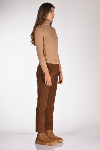 Maglia Collo Alto Beige Donna - 4