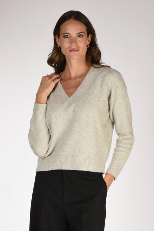 Maglia V Grigio Donna