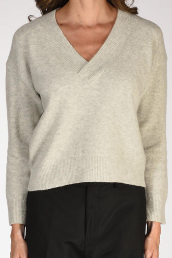 Maglia V Grigio Donna - 3