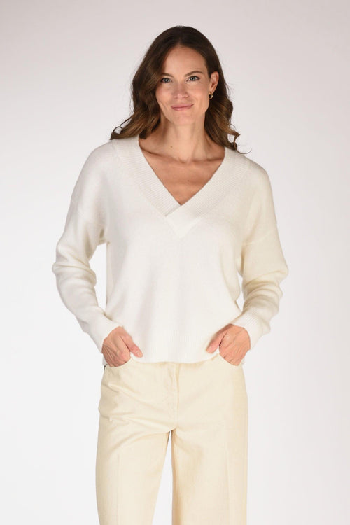 Maglia V Bianco Donna