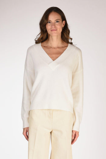 Maglia V Bianco Donna - 2