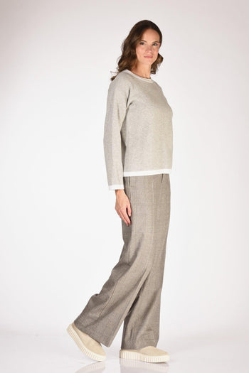 Maglia Girocollo Grigio Donna - 4