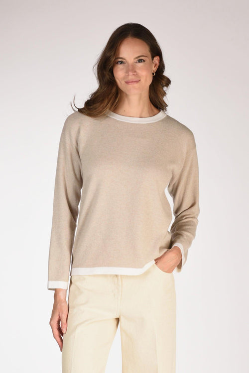 Maglia Girocollo Beige Donna