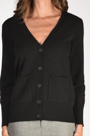Maglia Cardigan Nero Donna - 3