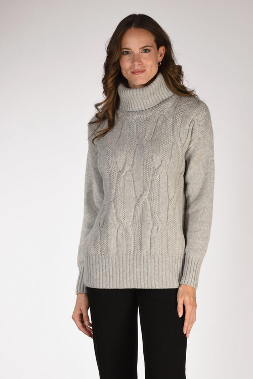 Maglia Collo Alto Grigio Donna