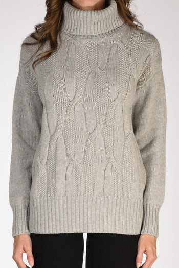 Maglia Collo Alto Grigio Donna - 3