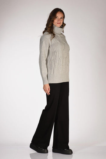 Maglia Collo Alto Grigio Donna - 4