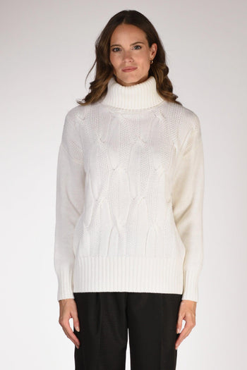 Maglia Collo Alto Bianco Donna - 2