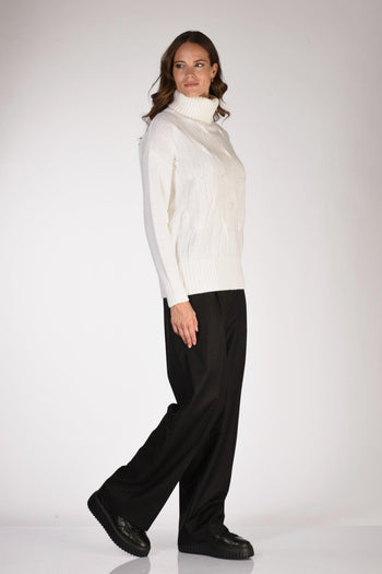 Maglia Collo Alto Bianco Donna - 3