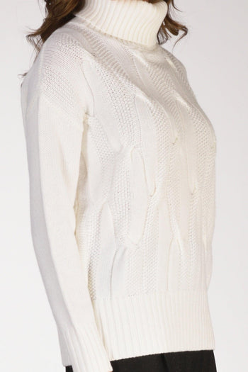 Maglia Collo Alto Bianco Donna - 4