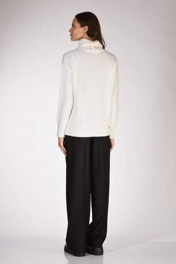 Maglia Collo Alto Bianco Donna - 5