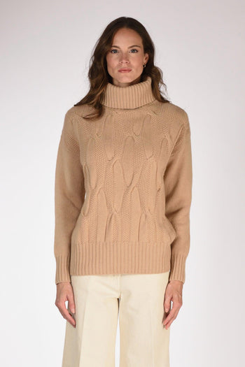 Maglia Collo Alto Beige Donna - 2