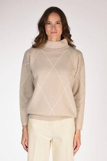 Maglia Cratere Beige/bianco Donna - 2