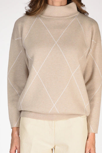 Maglia Cratere Beige/bianco Donna - 3