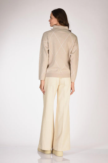 Maglia Cratere Beige/bianco Donna - 5