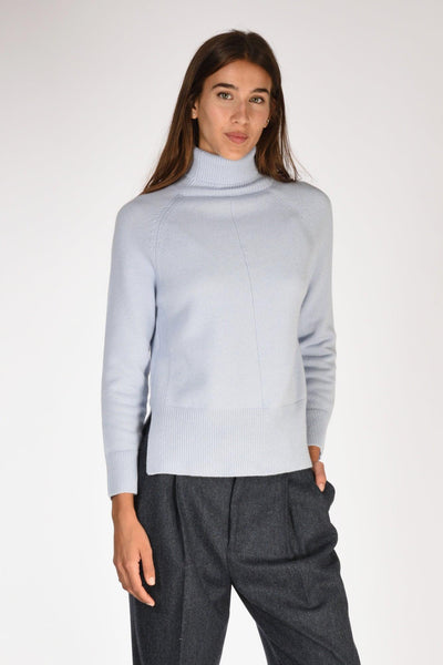 Maglia Collo Alto Azzurro Donna