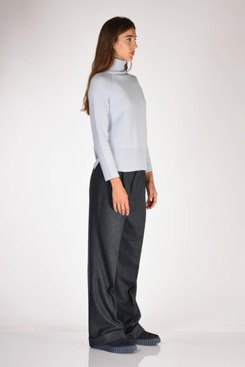 Maglia Collo Alto Azzurro Donna - 4