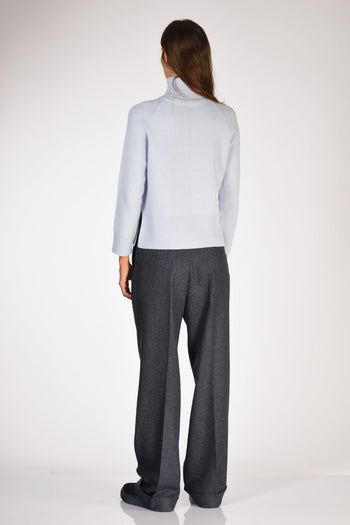 Maglia Collo Alto Azzurro Donna - 5