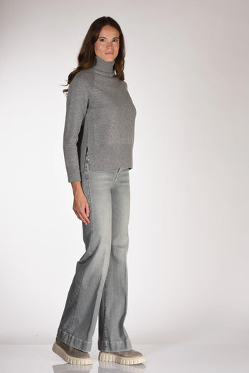 Maglia Collo Alto Grigio Donna - 4