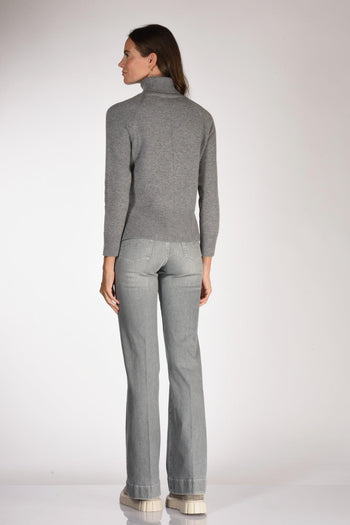 Maglia Collo Alto Grigio Donna - 5