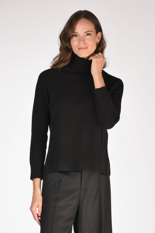 Maglia Collo Alto Nero Donna