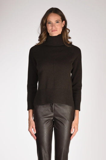 Maglia Collo Alto Marrone Donna - 2