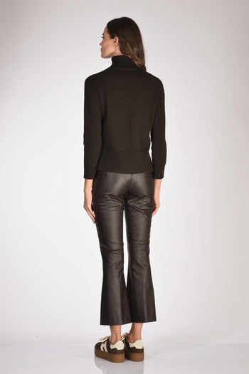 Maglia Collo Alto Marrone Donna - 5