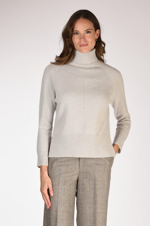 Maglia Collo Alto Grigio Chiaro Donna