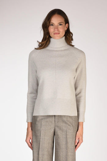 Maglia Collo Alto Grigio Chiaro Donna - 2