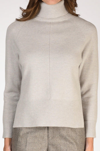 Maglia Collo Alto Grigio Chiaro Donna - 3