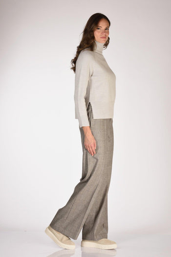 Maglia Collo Alto Grigio Chiaro Donna - 4