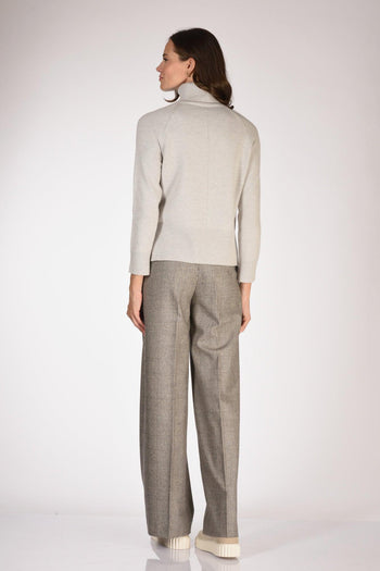 Maglia Collo Alto Grigio Chiaro Donna - 5