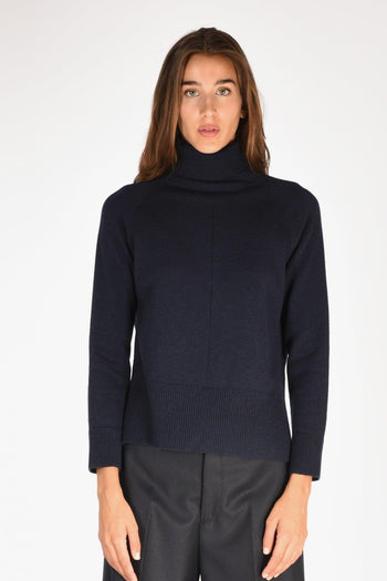 Maglia Collo Alto Blu Donna - 2