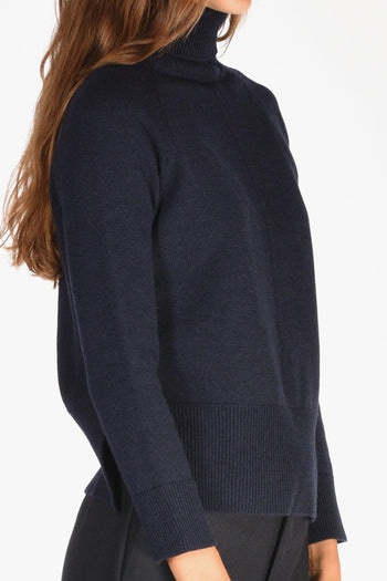 Maglia Collo Alto Blu Donna - 3