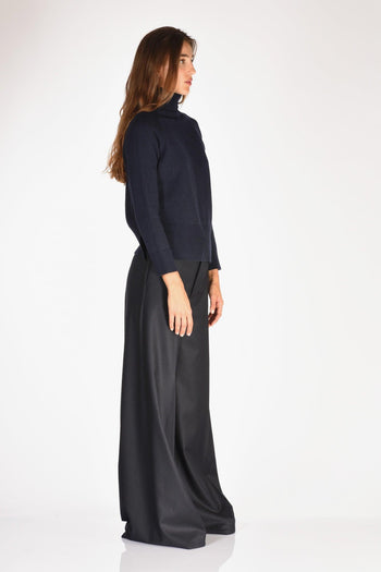 Maglia Collo Alto Blu Donna - 4