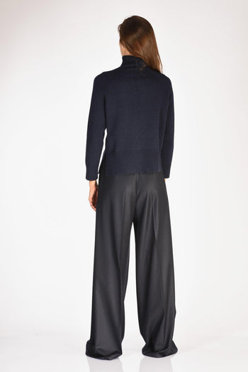 Maglia Collo Alto Blu Donna - 5